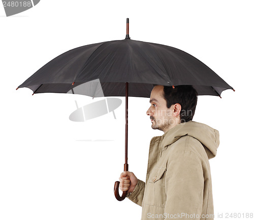 Image of Man with umbrella