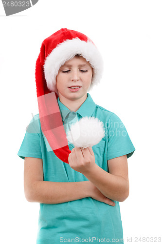 Image of happy santa teenager