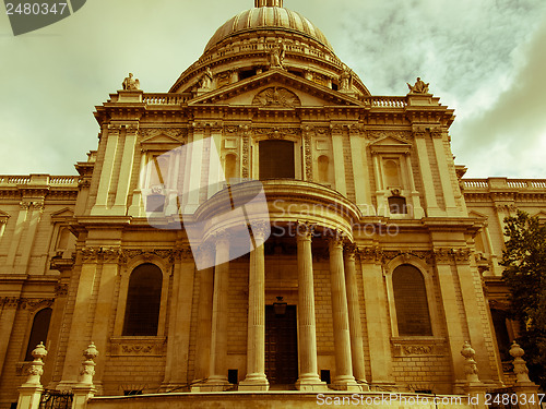 Image of Retro looking St Paul Cathedral, London