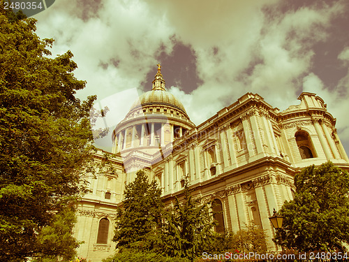 Image of Retro looking St Paul Cathedral, London