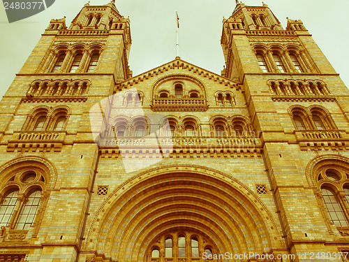 Image of Retro looking Natural History Museum, London, UK