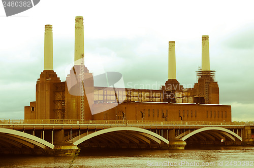 Image of Retro looking Battersea Powerstation, London