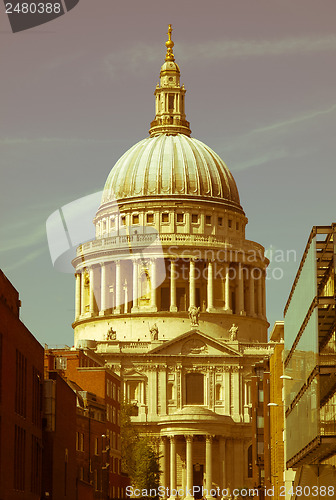 Image of Retro looking St Paul Cathedral, London