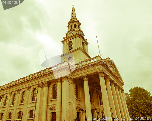 Image of Retro looking St Martin church, London