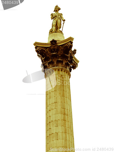 Image of Retro looking Nelson Column, London