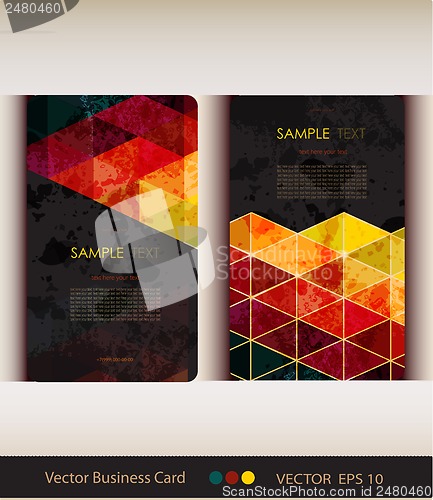 Image of Set of abstract geometric business card
