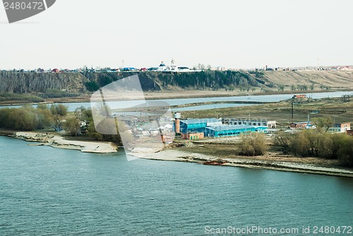 Image of View at Abalak Znamensky monastery and fish plant