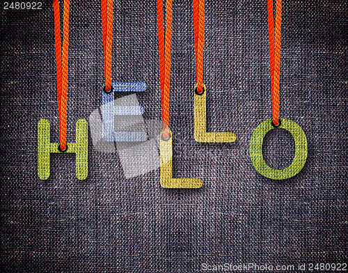 Image of Letters hanging strings