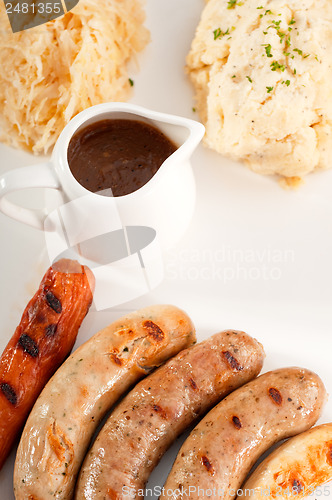 Image of selection of all main type of german wurstel saussages