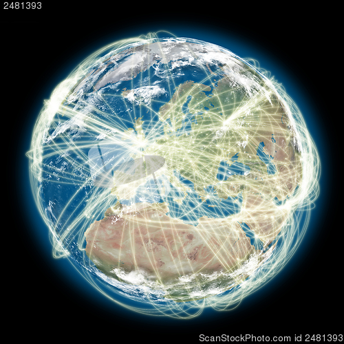 Image of Connected world Europe view