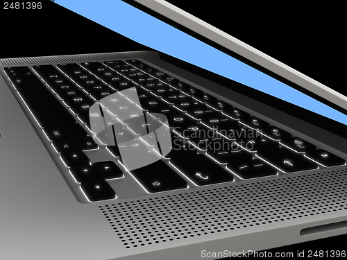 Image of Laptop with illuminated keyboard