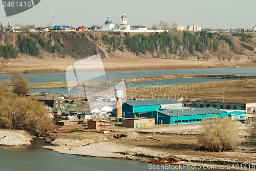 Image of View at Abalak Znamensky monastery and fish plant