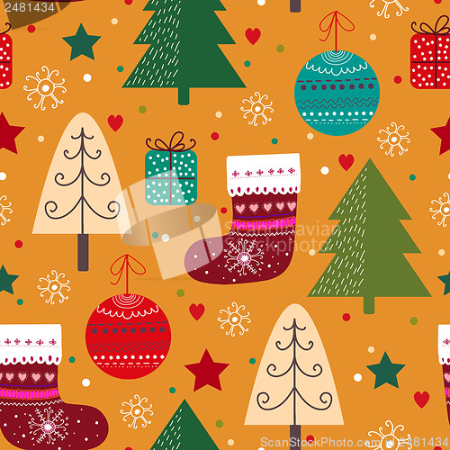 Image of Christmas seamless pattern.