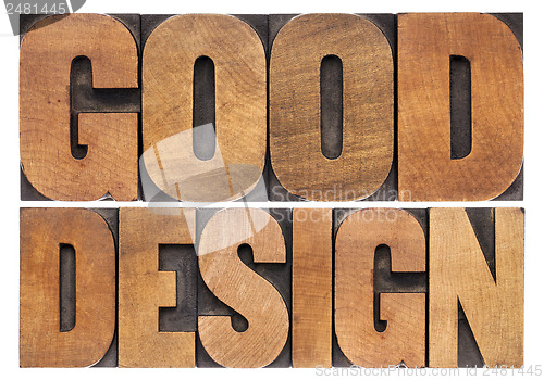 Image of good design in wood type