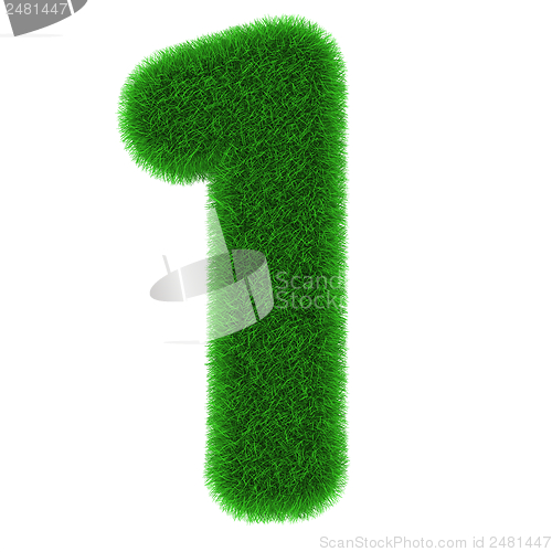 Image of Number one made of grass
