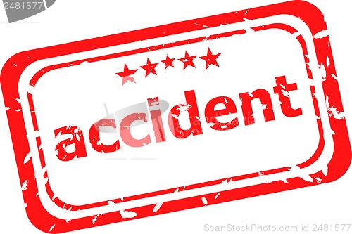 Image of red rubber stamp with accident word