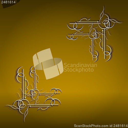 Image of Royal template with ornate background and golden swirls