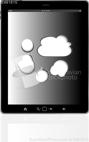 Image of Cloud-computing connection on the digital tablet pc