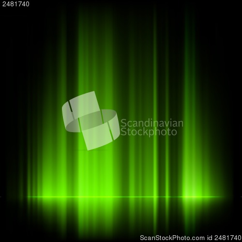 Image of Green northern lights, aurora borealis. EPS 10