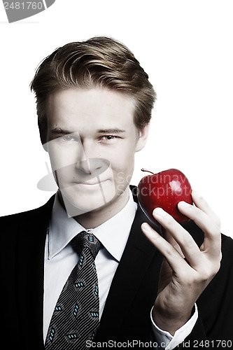 Image of Businessman and apple 