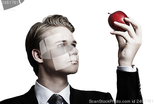 Image of 	Businessman and apple