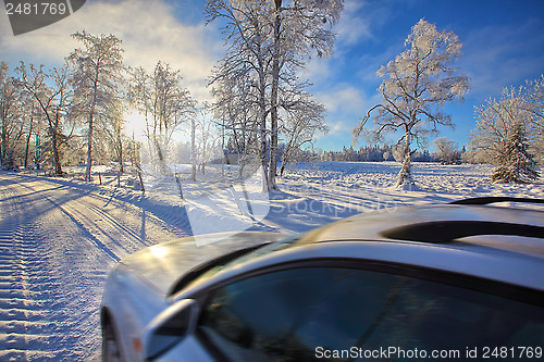 Image of Motion Blur of Car Driving 