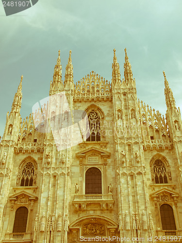 Image of Retro looking Duomo, Milan