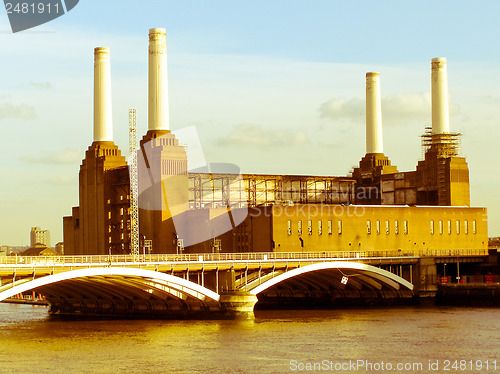 Image of Retro looking London Battersea powerstation