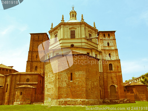 Image of Retro looking San Lorenzo church, Milan