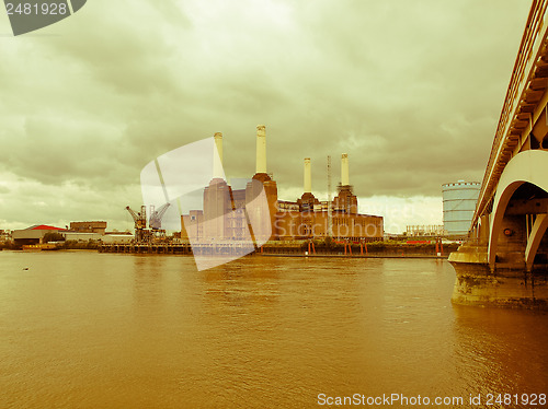 Image of Retro looking Battersea Powerstation London