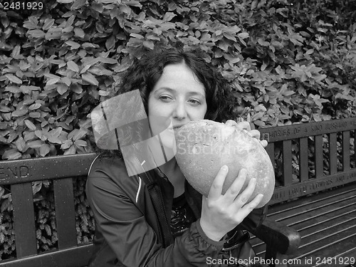 Image of Girl eating bread