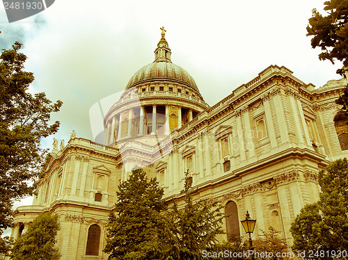 Image of Retro looking St Paul Cathedral, London