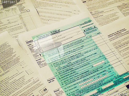 Image of Retro look Tax forms