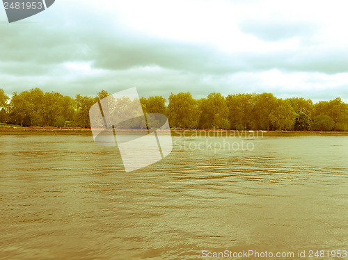 Image of Retro looking River Thames in London