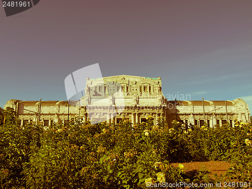 Image of Retro looking Stazione Centrale, Milan