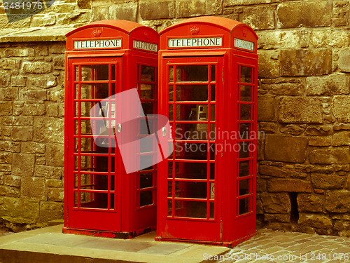 Image of Retro looking London telephone box