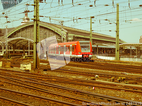 Image of Retro looking Trains in station