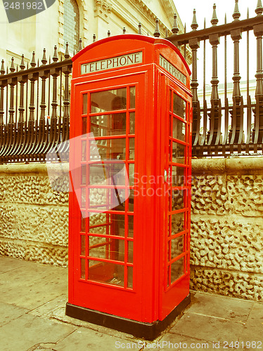 Image of Retro looking London telephone box