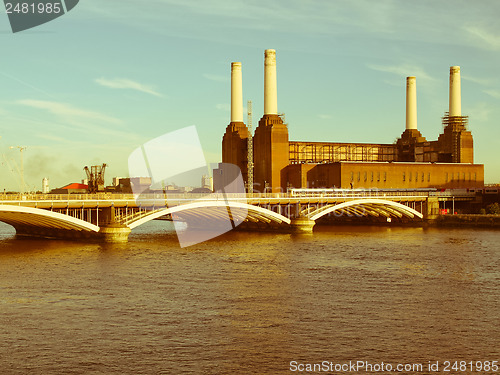 Image of Retro looking Battersea Powerstation London