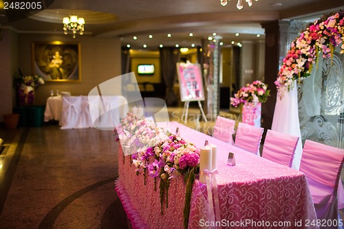 Image of Celebratory tables in the banquet hall