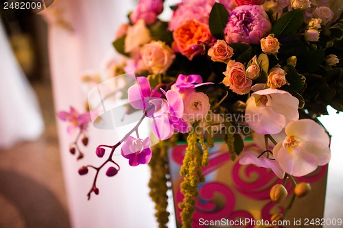 Image of floral wedding arch