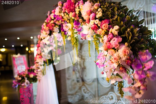 Image of floral wedding arch