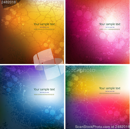Image of Set of four abstract colorful background