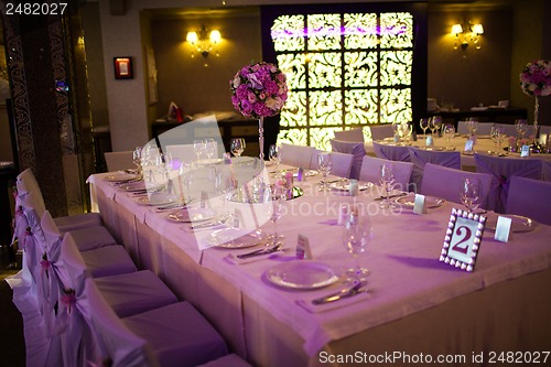 Image of Celebratory tables in the banquet hall