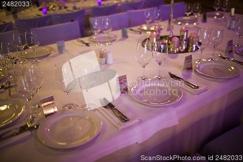 Image of Celebratory tables in the banquet hall