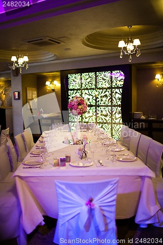 Image of Celebratory tables in the banquet hall