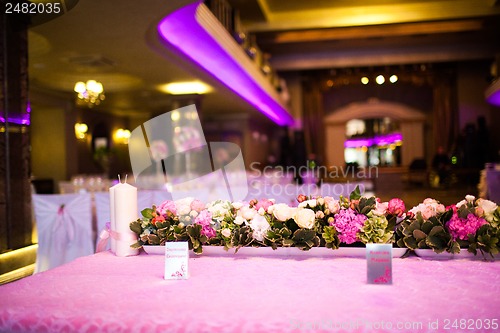 Image of Celebratory tables in the banquet hall