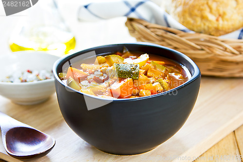 Image of Vegetables soup with chickpea