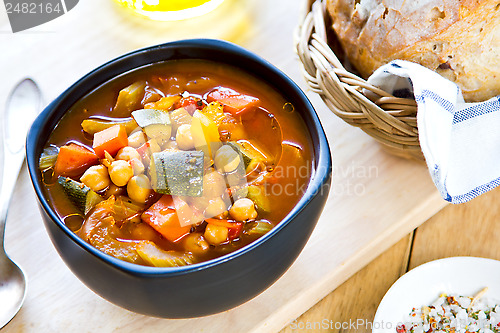 Image of Vegetables soup with chickpea