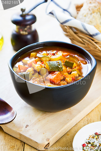 Image of Vegetables soup with chickpea